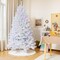 6/7/8 Ft White Artificial Christmas Tree Hinged Unlit Iridescent Xmas Tree